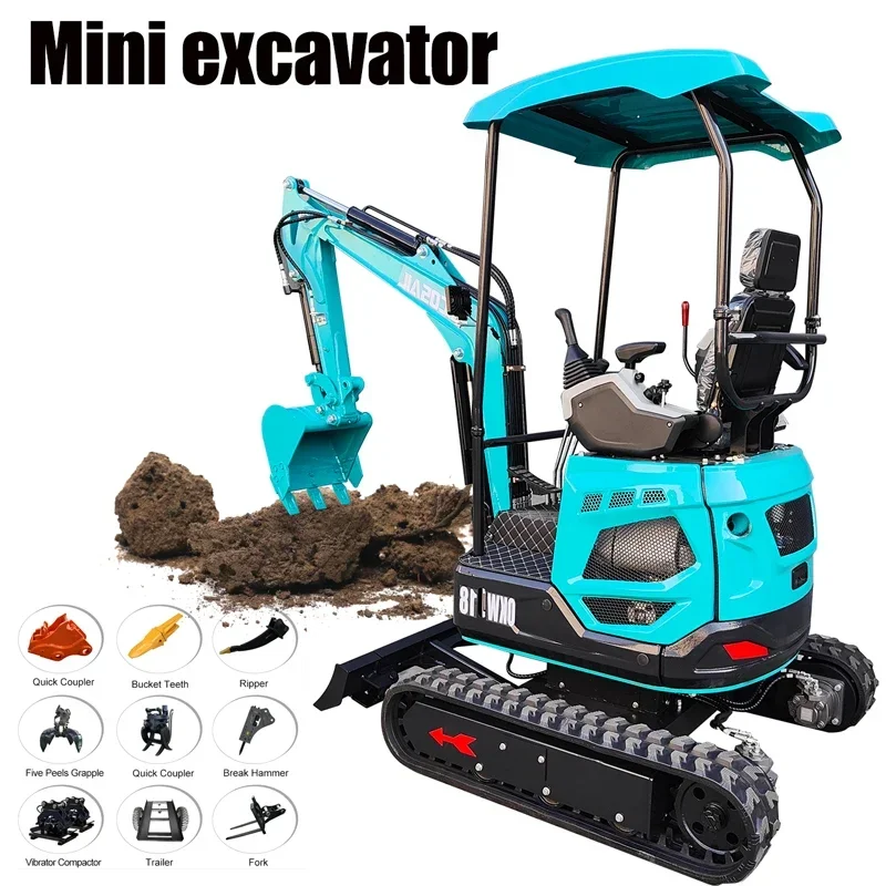 Miniexcavadora hidráulica de venta de fábrica de maquinaria personalizada de 1800kg, excavadora pequeña de 1,8 toneladas, excavadora Kubota, precio competitivo de fábrica