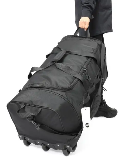 Bolsa de lona dobrável com 90l, com 3 rodas, 28 polegadas, bolsa para movimentação de casa com rodas, grande capacidade, sacos de viagem com rodinhas