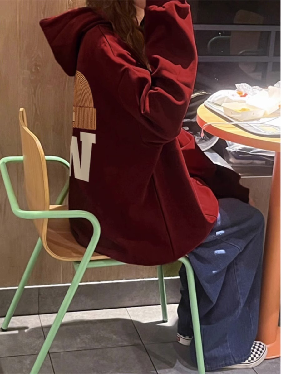 유니섹스 커플 운동복 후드 겨울 양털 안감 자켓 오버 사이즈 캐주얼 streetwear 풀오버 가을/겨울용 긴 소매 탑