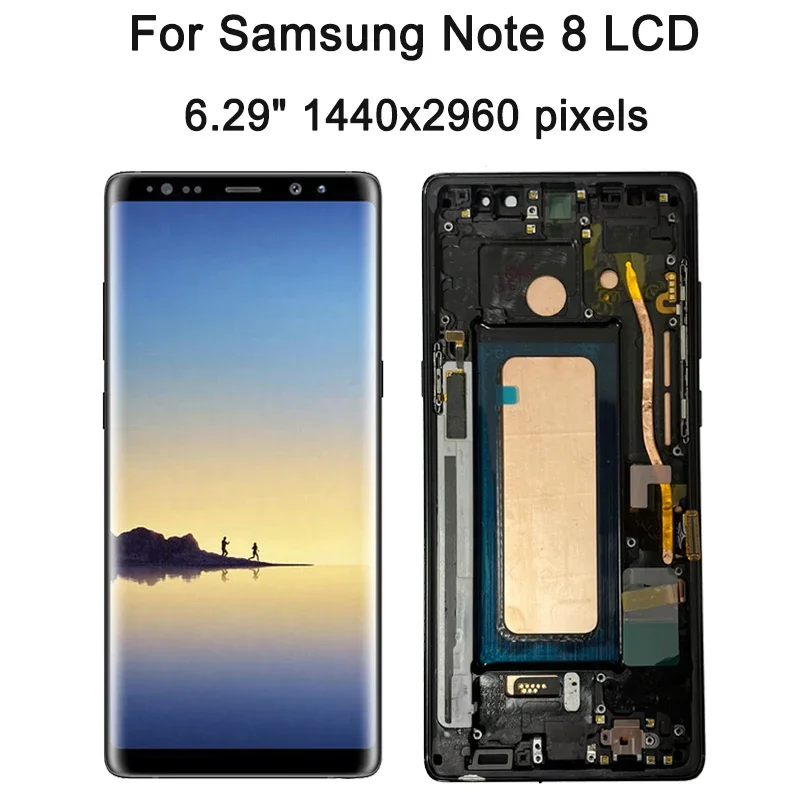 Note 8 Scherm Met Frame Voor Samsung Note 8 N950F N950U N950W N950FD Lcd Touch Screen Digitizer Vergadering