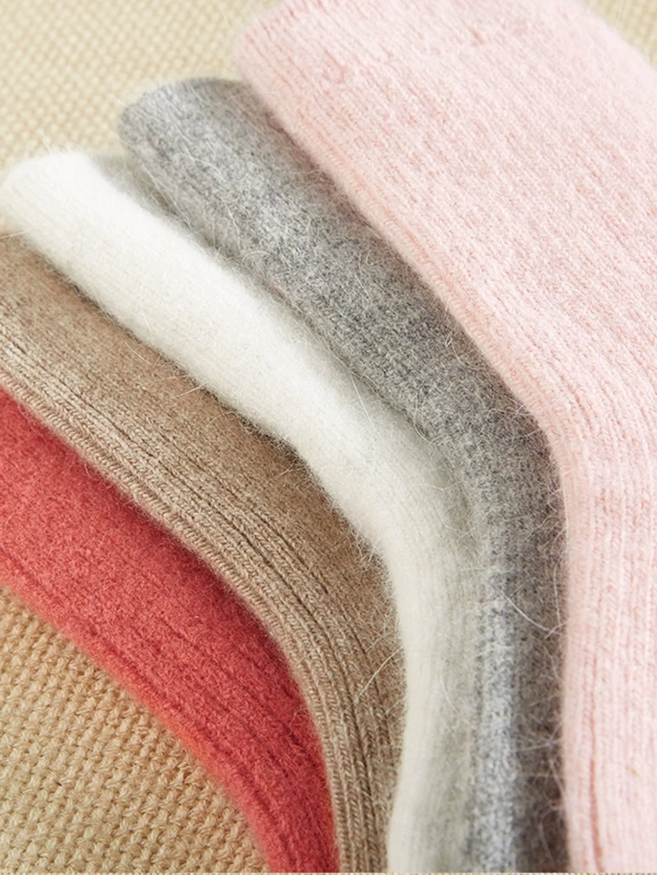 1 par de calcetines gruesos y cálidos de Cachemira, calcetines plisados con tiras verticales, calcetines cálidos de invierno de Color sólido para otoño para mujer