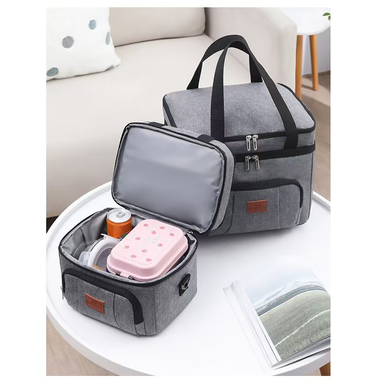 Borse per il pranzo multifunzionali a doppio strato Tote Cooler per donna Uomo Scatola per il pranzo da picnic da viaggio di grande capacità con tracolla
