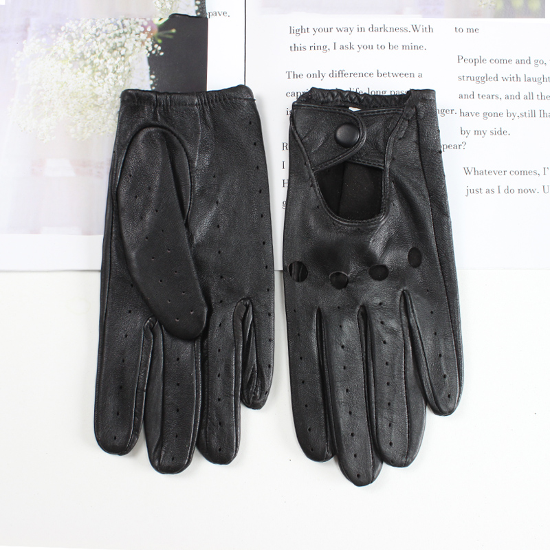 Women's sheepskin driver gloves Thin breathable unlined colored leather gloves Summer