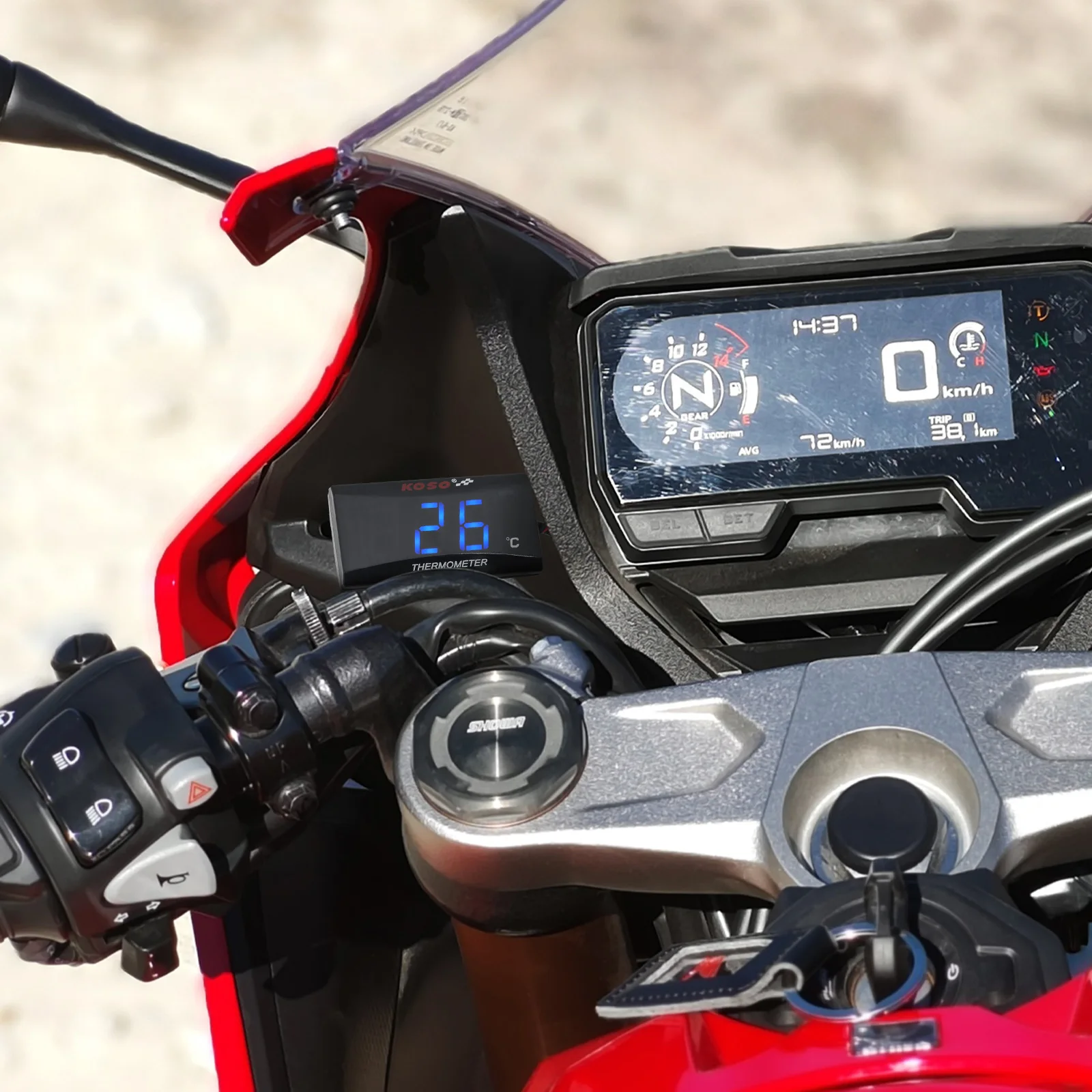 Мотоциклетный термометр с ЖК-цифровым экраном, мини-метр для XMAX 250 300 NMAX CB 400 CB500X KOSO, датчик температуры воды с датчиком