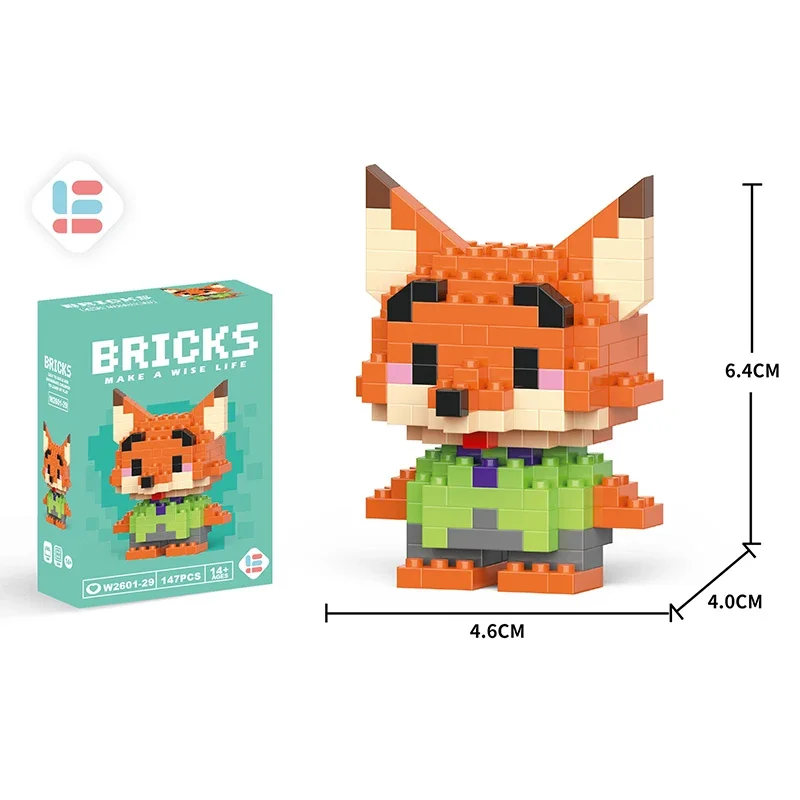 Stitch Disney Princess Elsa LinaBell Building Blocks Mickey Mouse Duck Mini Action Figures บล็อกประกอบของเล่นอิฐเด็กของขวัญ