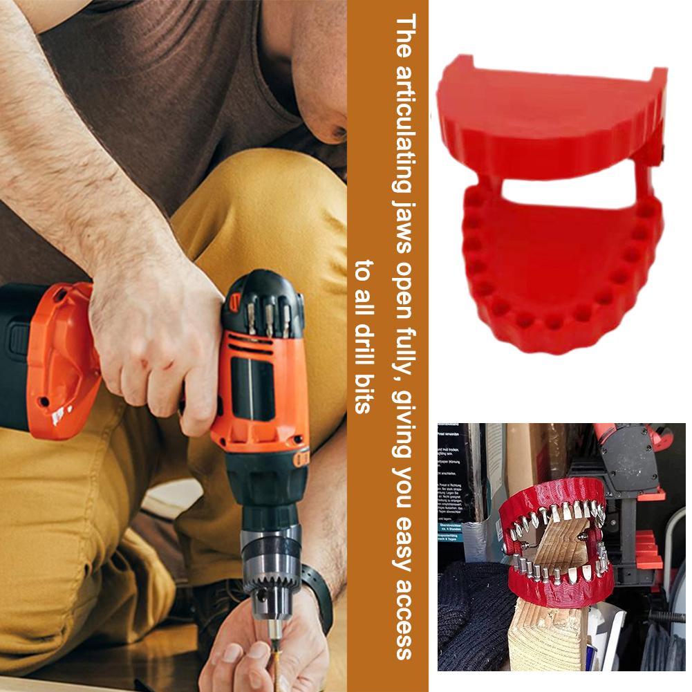 Denture Drill Bit Holder Teeth Model Design Screwdriver Bit Holder With 6.35mm/1/4" 28 Position Drive Bit Adapter Tools New