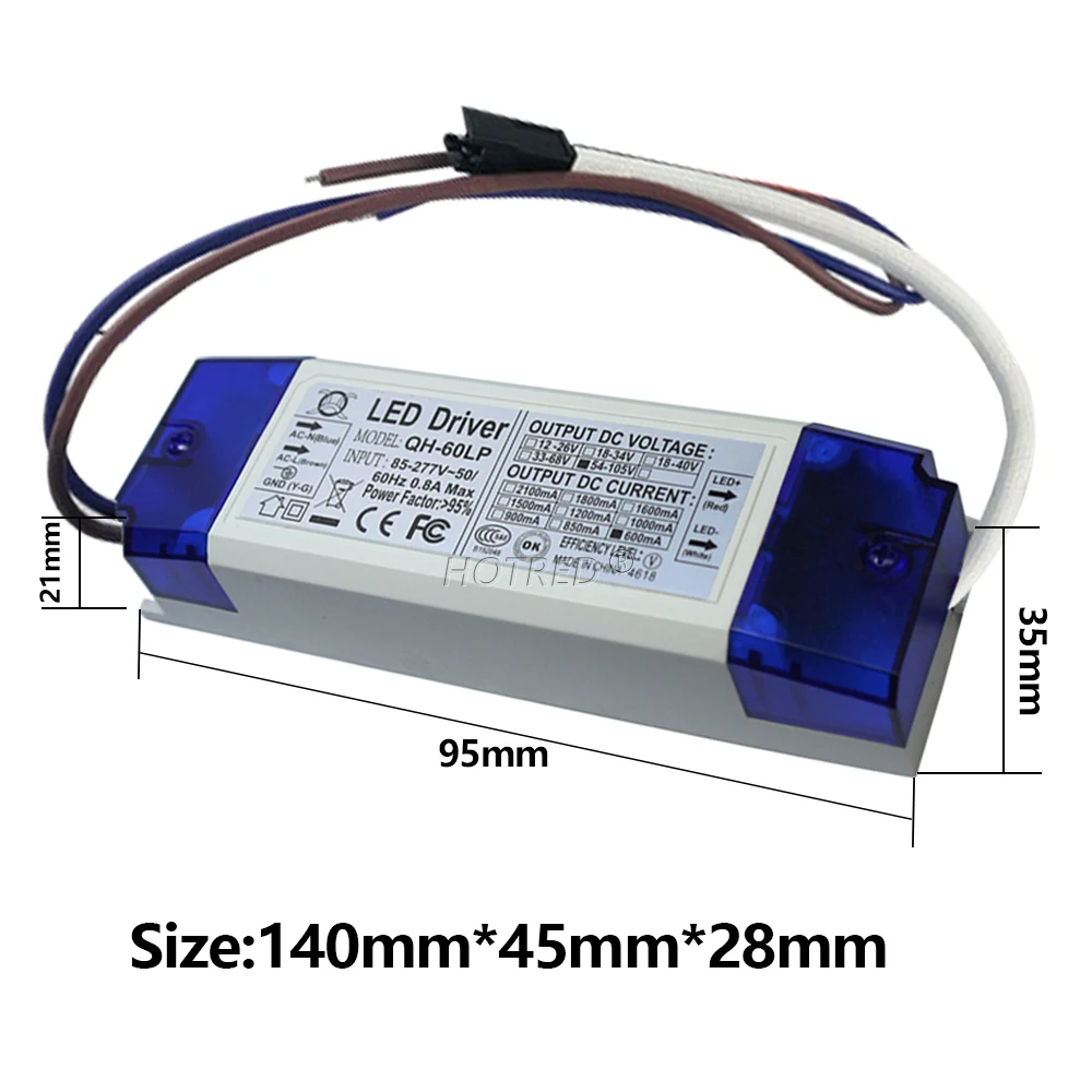 LED Driver 600mA 650mA 3W10W 20W 30W 36W 40W 50W 60W1-2x3w 6-10x3w 10-18x3w 18-30x3W Constant Current Lamp Lighting Transformer