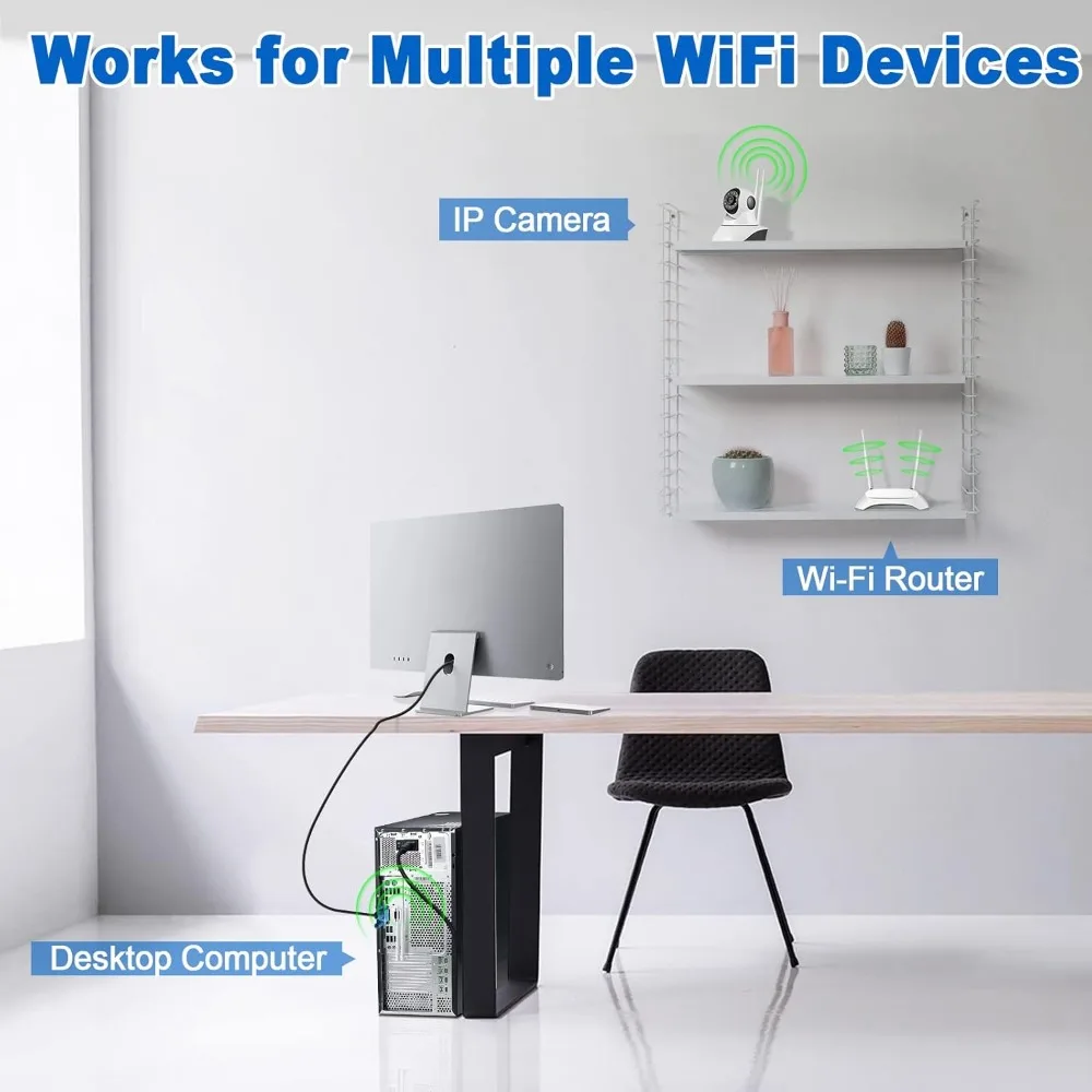 Antenna WiFi 2.4G 5.8G 6dBi 2.4GHz 5GHz Antenna in gomma bianca RP SMA maschio per telecamera di sicurezza Registratore di sorveglianza Router WiFi