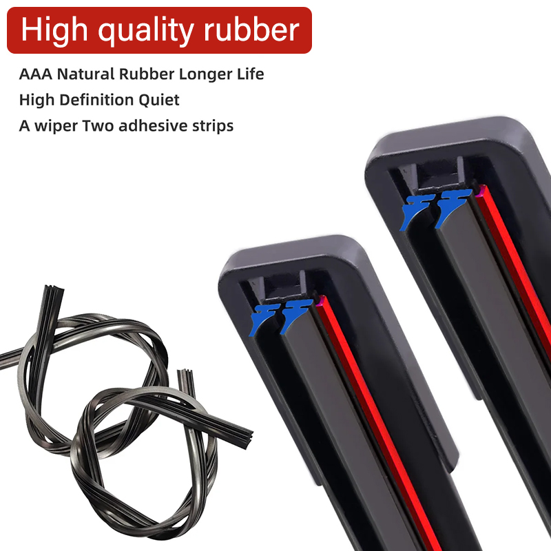 1Pc Automotive Universal J/U Hook Double Rubber Strip Wiper Blade Car Boneless Wiper Blade 14 "16" 17"18 "19" 20 "21" 22 "24"