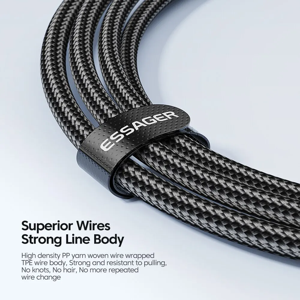 Essager 100W C a C tipo C cavo USB C PD cavo di ricarica rapida per caricabatterie per Macbook Samsung Xiaomi tipo C cavo USB C