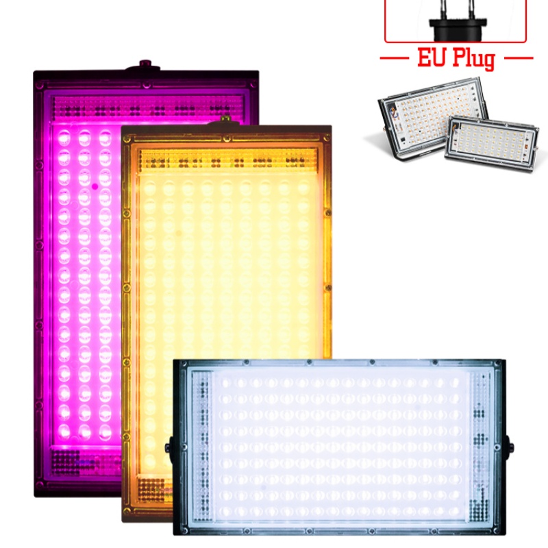 LED 成長ライトフルスペクトル植物ランプ AC 220V 50 ワット 100 ワット投光器制御プラグ付き屋内成長テント植物成長ライト
