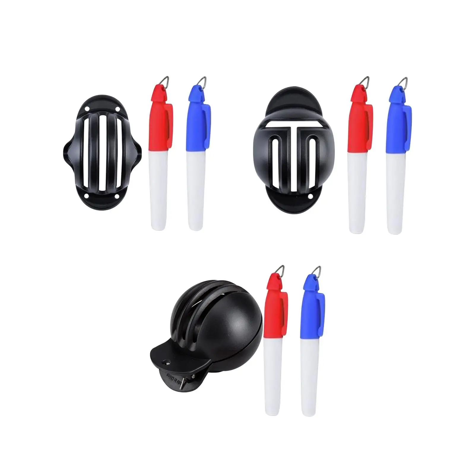 Golf Ball Marker Alignment Tool with 2 Pens Stencil Line Template Tool for Putter Men Straight Lines Supplies Accessories