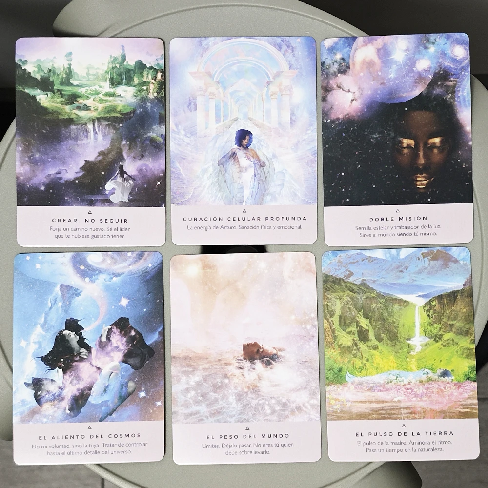 Starseed Oracle Deck, spanische Sprache, 10,4 x 7,3 cm, 53 Stück Oracle-Karten