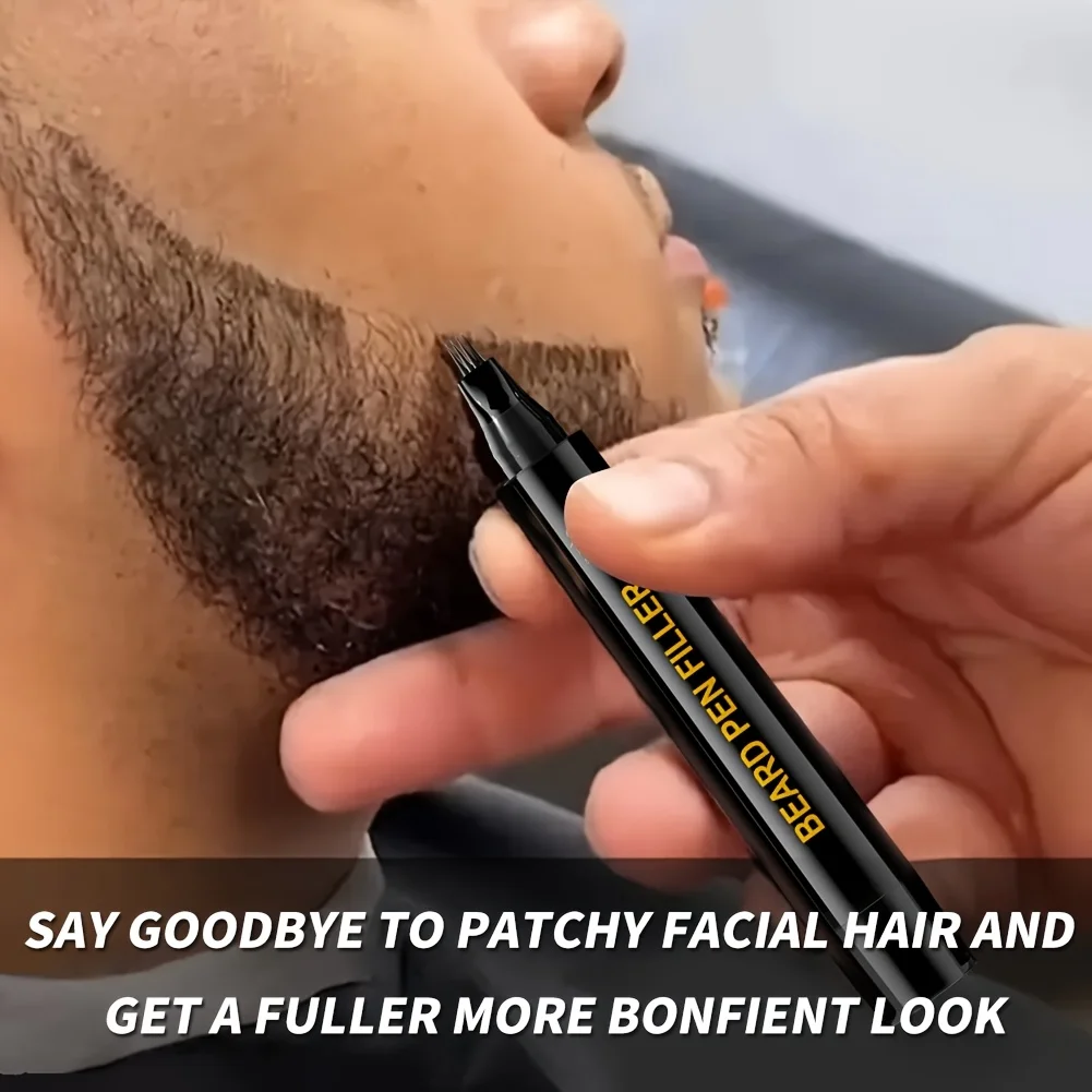 Waterdichte Baard Pen Filler Mannen Snor Kleurpen Baard Kleuring Vullen Enhancer Zwarte Vezel Haar Baard Vulling Pen Tool