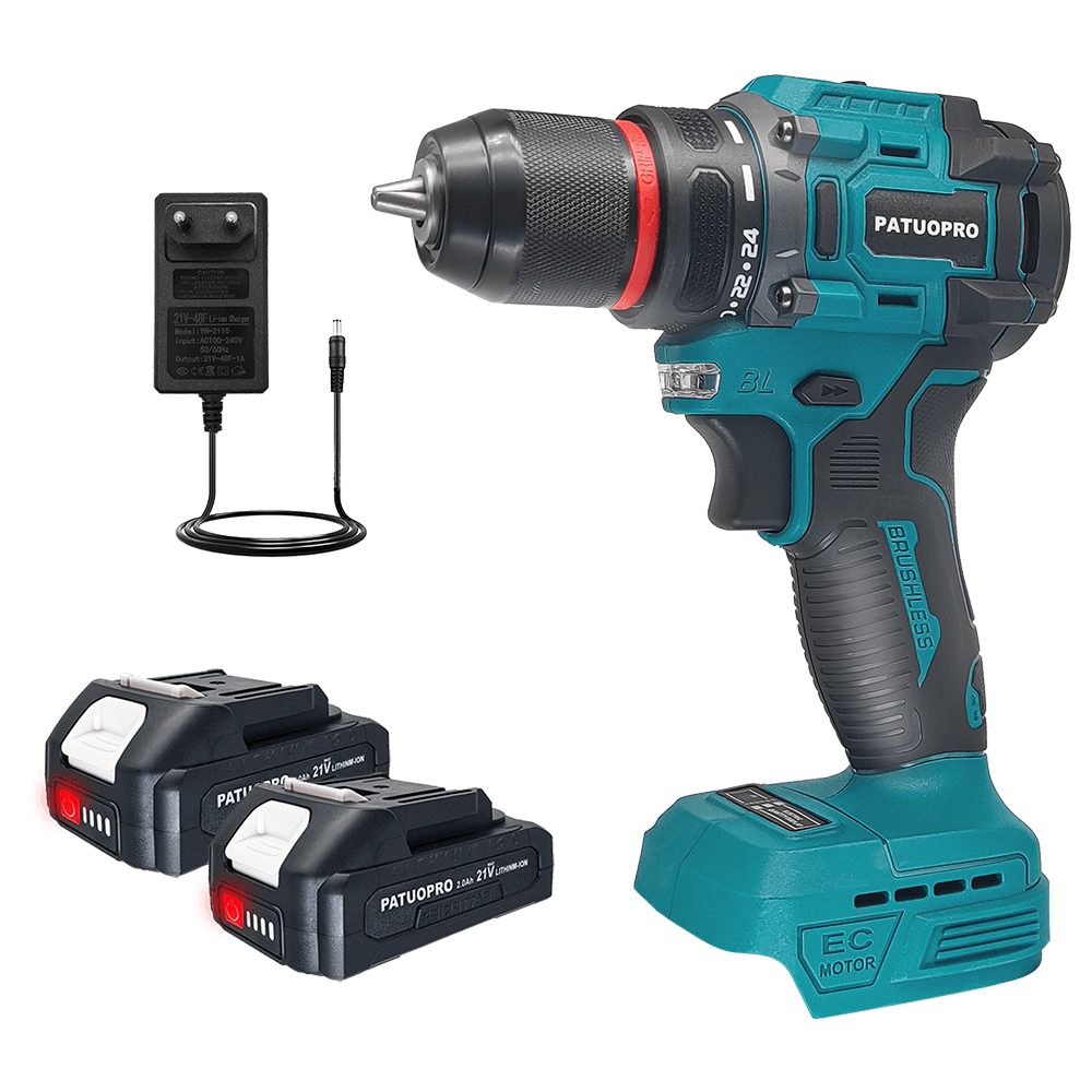 2-Speed 10mm Electric Brushless Drill Cordless Handheld Drill Screwdriver 60-100N.m Portable Power Tools For Makita 18V Battery