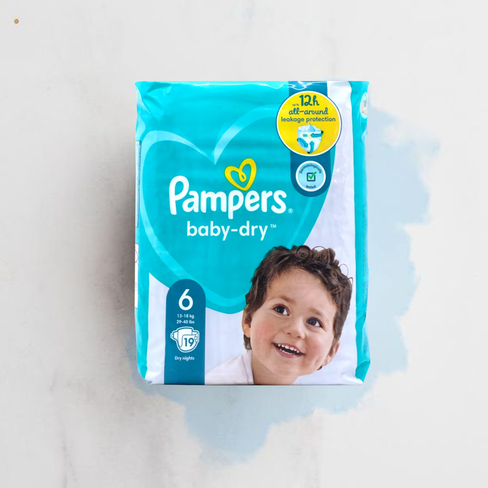 Pampers Baby Dry Extra Large Diapers SX6 – 19 Count, Leak Protection & Breathable Design for Ultimate Comfort  6packs
