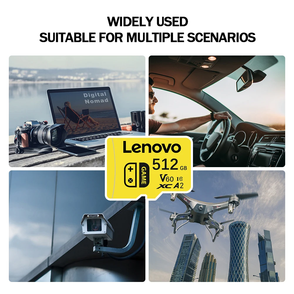 Lenovo 2TB High Speed Memory Card 1TB 512GB 256GB Class 10 4K Micro TF SD Card 1TB SD Memory Card for Nintendo Switch Phone/Ps4