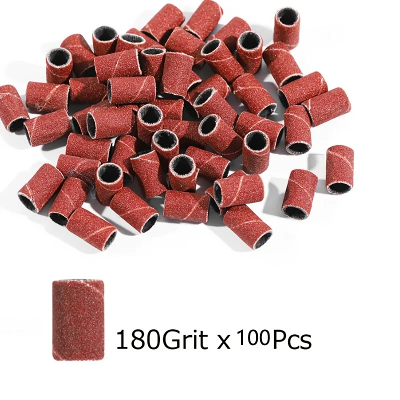 เครื่องมิลลิ่งขัดสาย100ชิ้นอุปกรณ์เสริมเครื่องมือขัดเล็บ80 ''/120''/180 "UV เจลอะคริลิค Remover Bits F