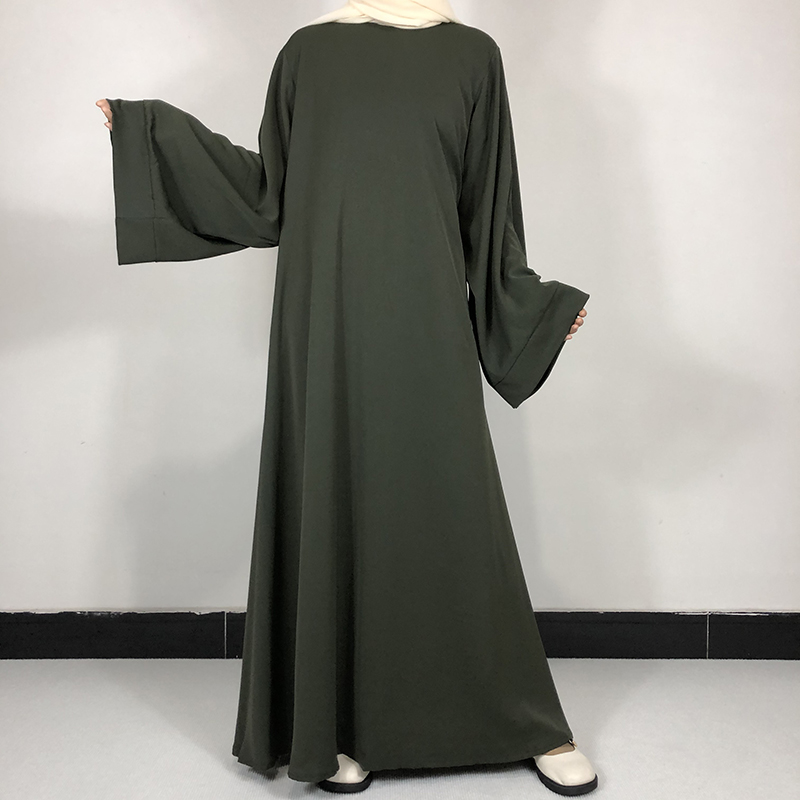 Abaya Nida lisa básica de 15 colores con cinturón gratis, vestido sencillo y modesto para mujeres musulmanas de alta calidad, ropa islámica de Ramadán EID