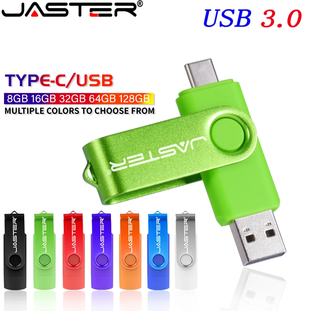 JASTER High Speed TYP C USB-Flash-Laufwerk 3.0 8 GB 16 GB 32 GB 64 GB 128 GB rotierender Pendrive Computer-Handy Dual-Use-U-Stick