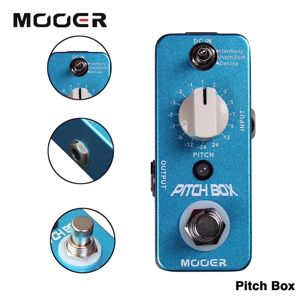 Mooer Mps1 Pitch Box Effekt Gitarrenpedal Pedal Transponieren Sie 3 Effektmodi Harmony Pitch Shift Detune für Gitarrenteile
