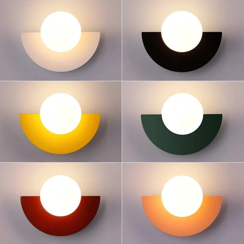 Đèn Tường Bắc Âu LED Phòng Ngủ Đầu Giường Đơn Giản Màu Thiết Kế Sáng Tạo Phòng Khách Lối Đi Hành Lang Học Chiếu Sáng Trong Nhà
