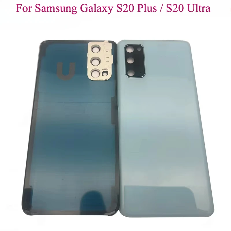 Para Samsung Galaxy S20 Plus / S20 Ultra G980 G985 cubierta trasera de batería Panel de vidrio 3D S20 carcasa de puerta trasera lente de cristal de cámara