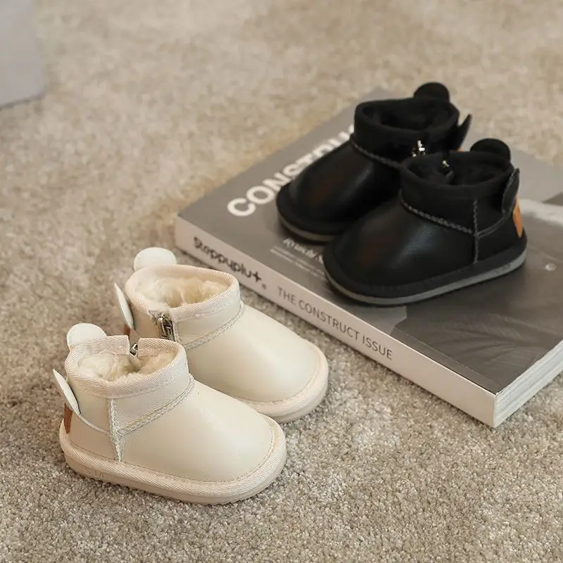 Non-SLIP Soft รองเท้าเด็กวัยหัดเดินเด็กรองเท้าผ้าฝ้ายรองเท้าบู๊ตหิมะเด็กใหม่ Winter Plus กํามะหยี่หนา Breathable ความอบอุ่นรองเท้าเด็ก