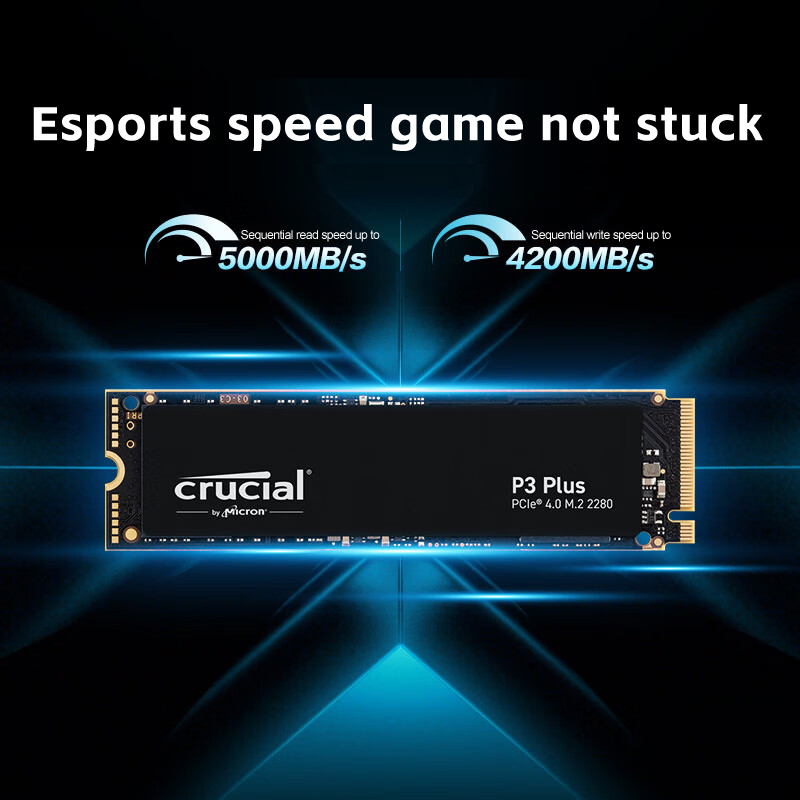 Crucial P3 Plus 2 TB 1 TB 500 GB PCIe Gen4 3D NAND NVMe M.2 SSD, até 5000 MB/s