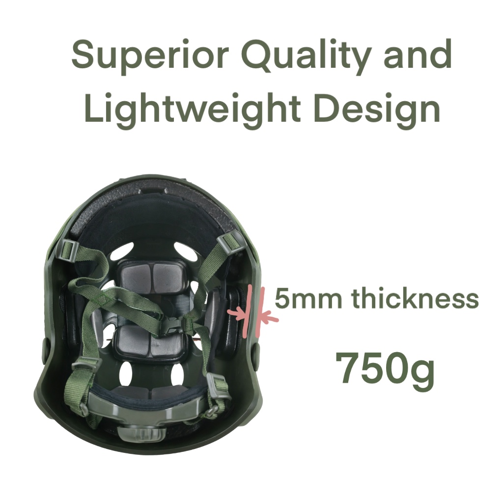 Hwzhyb หมวกกันน็อคยุทธวิธีแบบเร็ว5มม. ผ่านการรับรอง CE สำหรับกู้ภัย/ฝึก/ขี่จักรยาน/ป้องกันบ้าน/ปืนลมยิง CS อุปกรณ์ป้องกัน