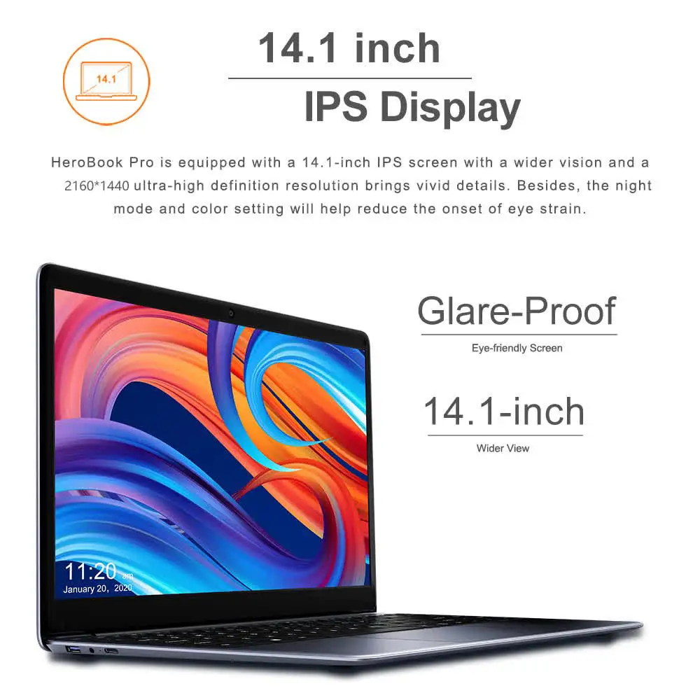 14 Inch Laptop 2K Display Intel N5105 Windows 11 16GB RAM 1TB SSD Ultra-Thin Lightweight Portable Computer for Student Office