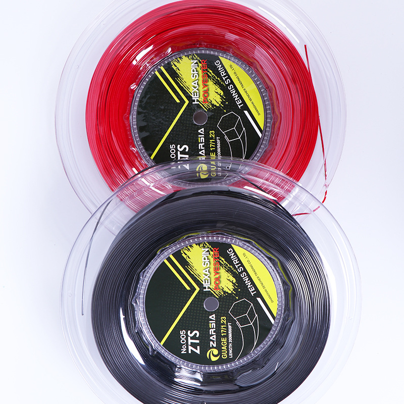 ZARSIA Sechseck-Tennissaiten, langlebige Sechskant-Polyester-Schlägersaite, 1,23 mm, 200 m, 1 Rolle