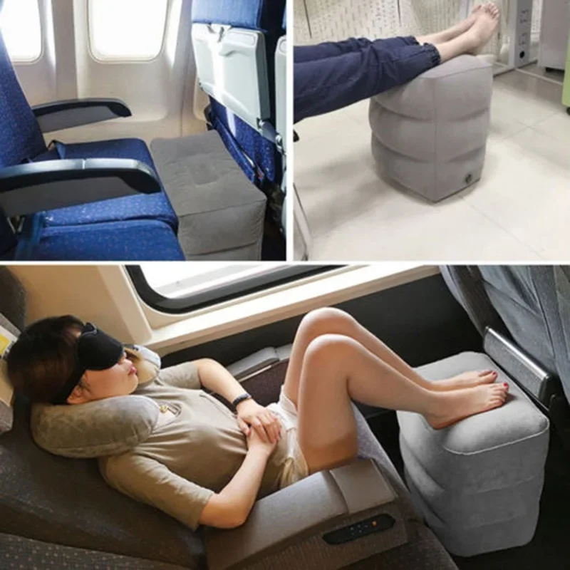 PVC เด็กเที่ยวบิน Sleeping Footrest หมอนพักผ่อนหมอนเครื่องบินรถหมอน Inflatable Travel Foot Rest หมอนเท้า Pad