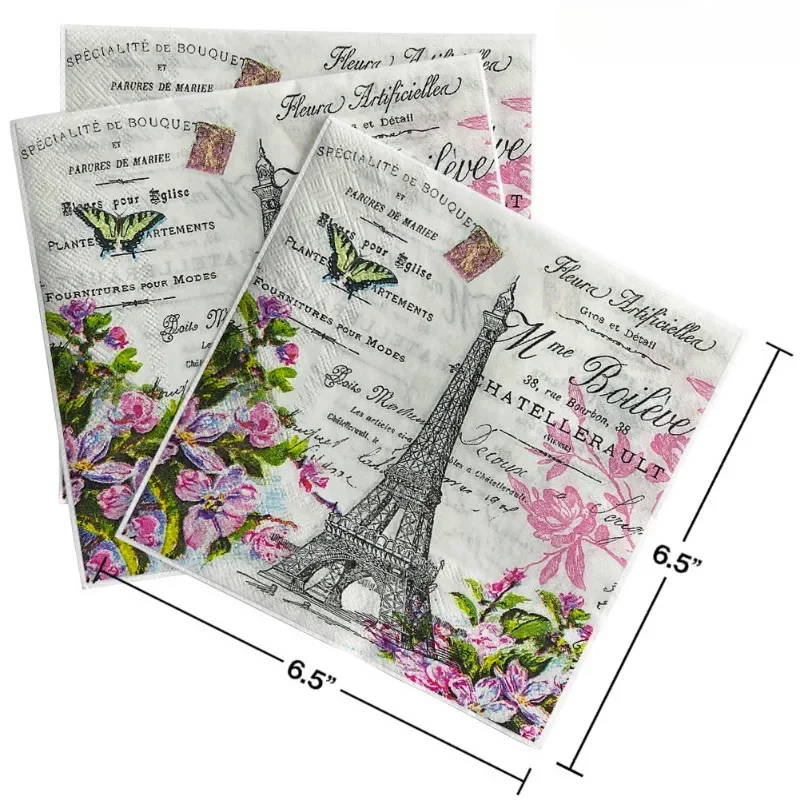 20pcs 33*33cm Titan Butterfly Element Party Decoration Disposable Paper Placemats Colorful Napkins Butterfly Bone Bart Paper