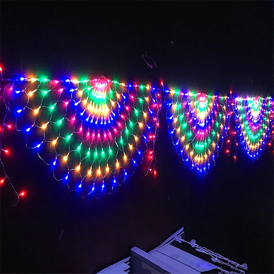 クリスマス孔雀防水ランプ,3m x 0.5m,8モード,屋外のフェアリーライト,パーティーや結婚式のためのガーデンライト