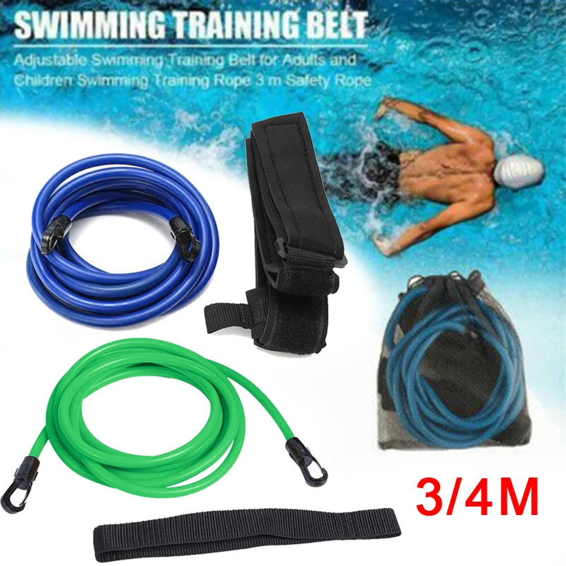 3/4M Schwimmen Training Gürtel Latex Rohre Sicherheit Seil Schwimmen Training Widerstand Elastische Gürtel Einstellbare Schwimmen Pool Exerciser