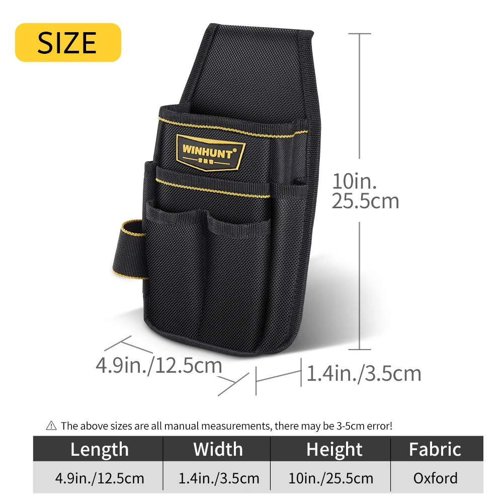 WINHUNT Tool Pouch Tool Belt Pouches with Belt Clip Utility Mini Tool Organizer Pouch for Electrician,Carpenter,Construction