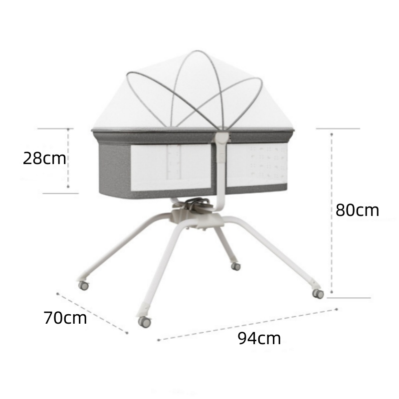 0-18 meses bebê multi-funcional roda berço móvel cama dobrável bebê auto-dançando cama pode suportar 25kg cama recém-nascido