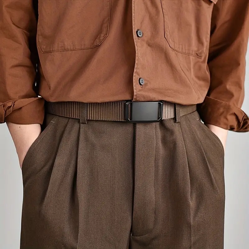 Cintura da uomo con fibbia automatica in metallo Fettuccia in nylon Cintura tattica da lavoro all'aperto Fibbia automatica senza denti Cinture sportive casual in tela