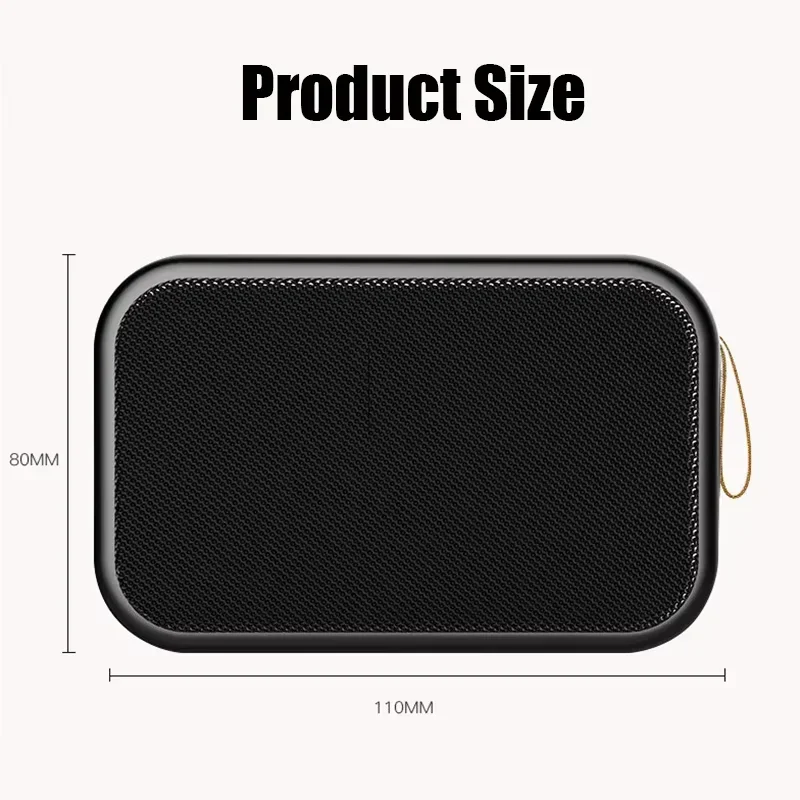 Mini altavoz Bluetooth inalámbrico con diseño de tela, soporte para tarjeta TF, sonido estéreo 3D, diseñado para uso en exteriores