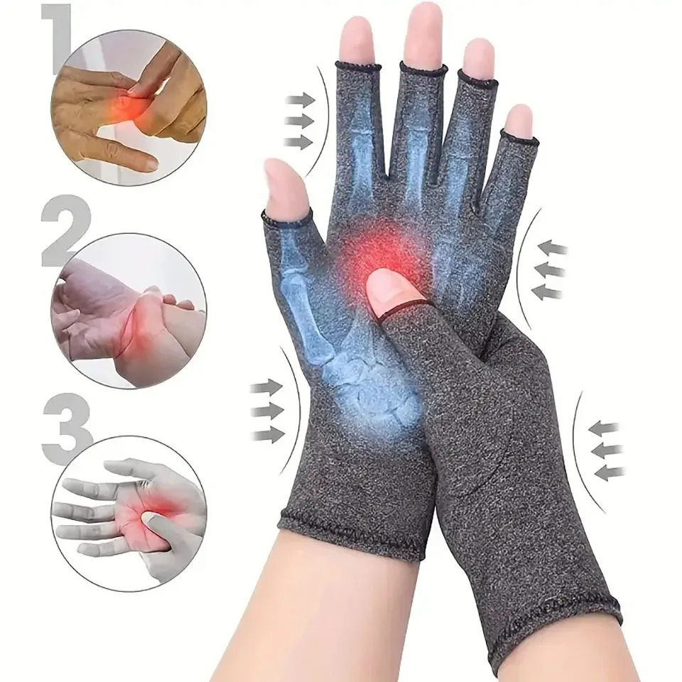 GOBYGO 1 Paar Compressie Artritis Handschoenen Gewrichtspijn Relief Handbrace Polssteun Therapie Polsbandje Compressie Handschoenen Unisex