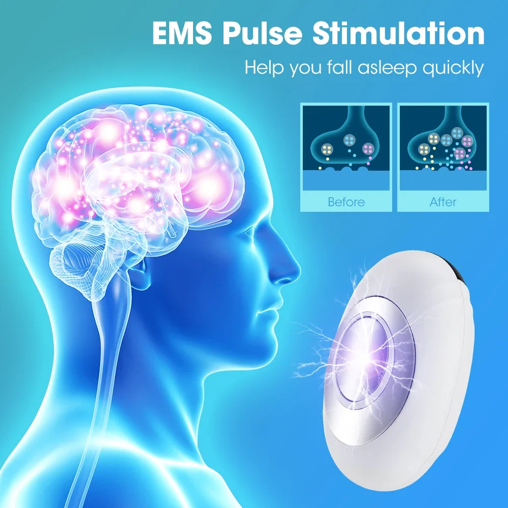 Handheld-Schlafgerät, tragbares Mini-Schlafhilfe, Artefakt, Hypnose-Maschine, hilft beim Schlafen, intelligente EMS-Pulsstimulation, USB-Aufladung