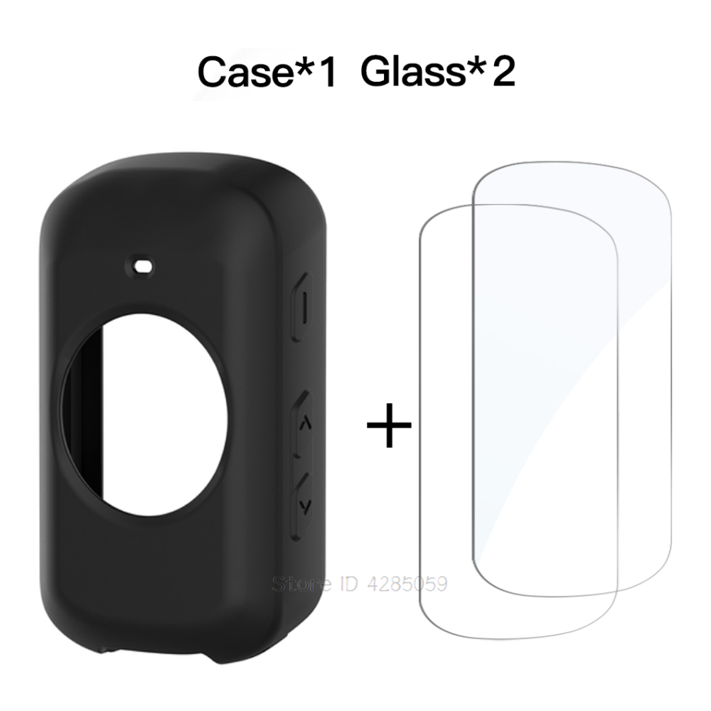 2 uds vidrio templado + funda de silicona TPU para Garmin Edge 830 530 1040 130 Plus GPS cronómetro Protector de pantalla accesorios
