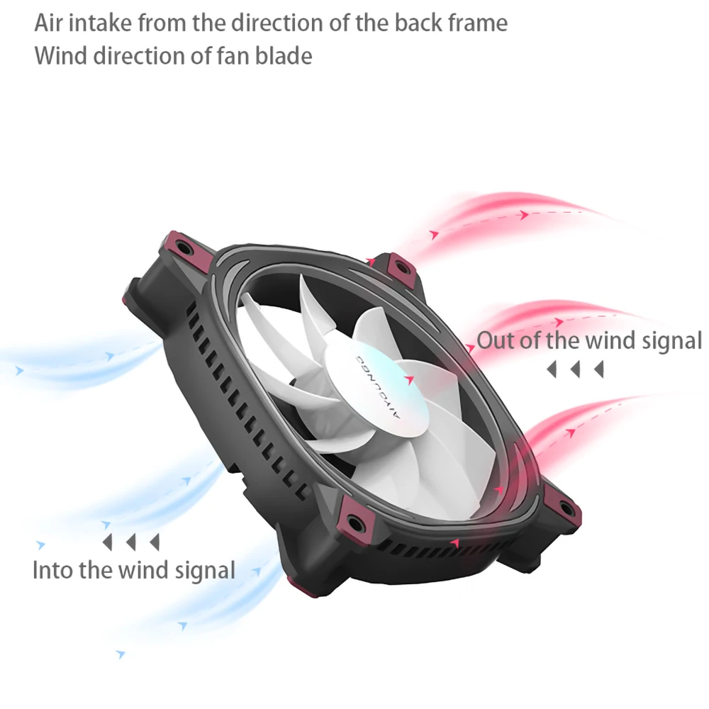 Clearance_Aigo Z12 Computerkast Fan Reverse Ventoinha PC 120mm Rgb Fan Cooler 4pin PWM CPU Koelventilator 3pin5v Argb 12cm Ventila