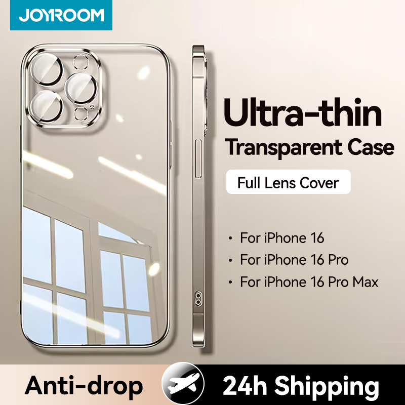 Joyroom Case For iPhone 16 15 14 13 Pro Max Anti-drop Transparent Cover For iPhone 16 Pro Max Soft TPU Case With Len Protection