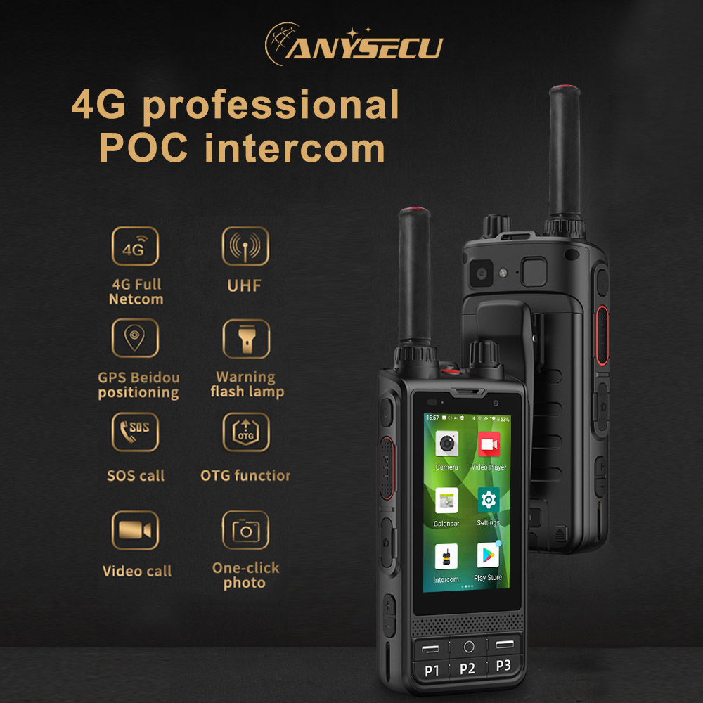 ANYSECU W6 PLUS UHF 4G POC рация Android 10 LTE/WCDMA/GSM GPS NFC IP68 радио с камерой ночного видения ZELLO RealPTT