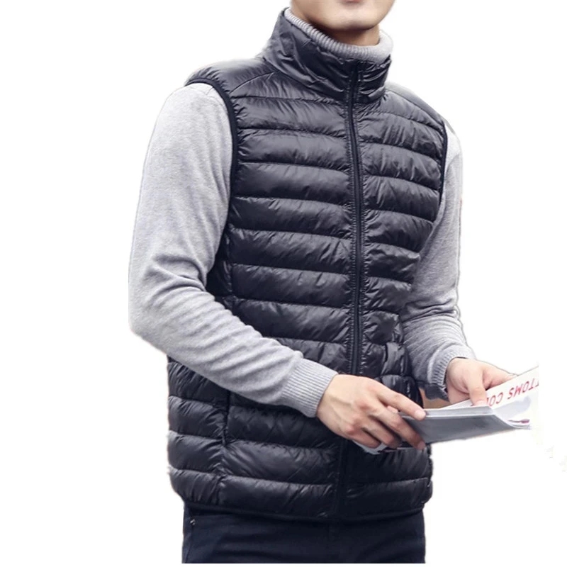 Nieuwe 2025 Mannen Ultra Lichte Donsvesten Mouwloze Jas Mannen Draagbare Lichtgewicht Winddicht Vest Herfst En Winter Warme Jassen