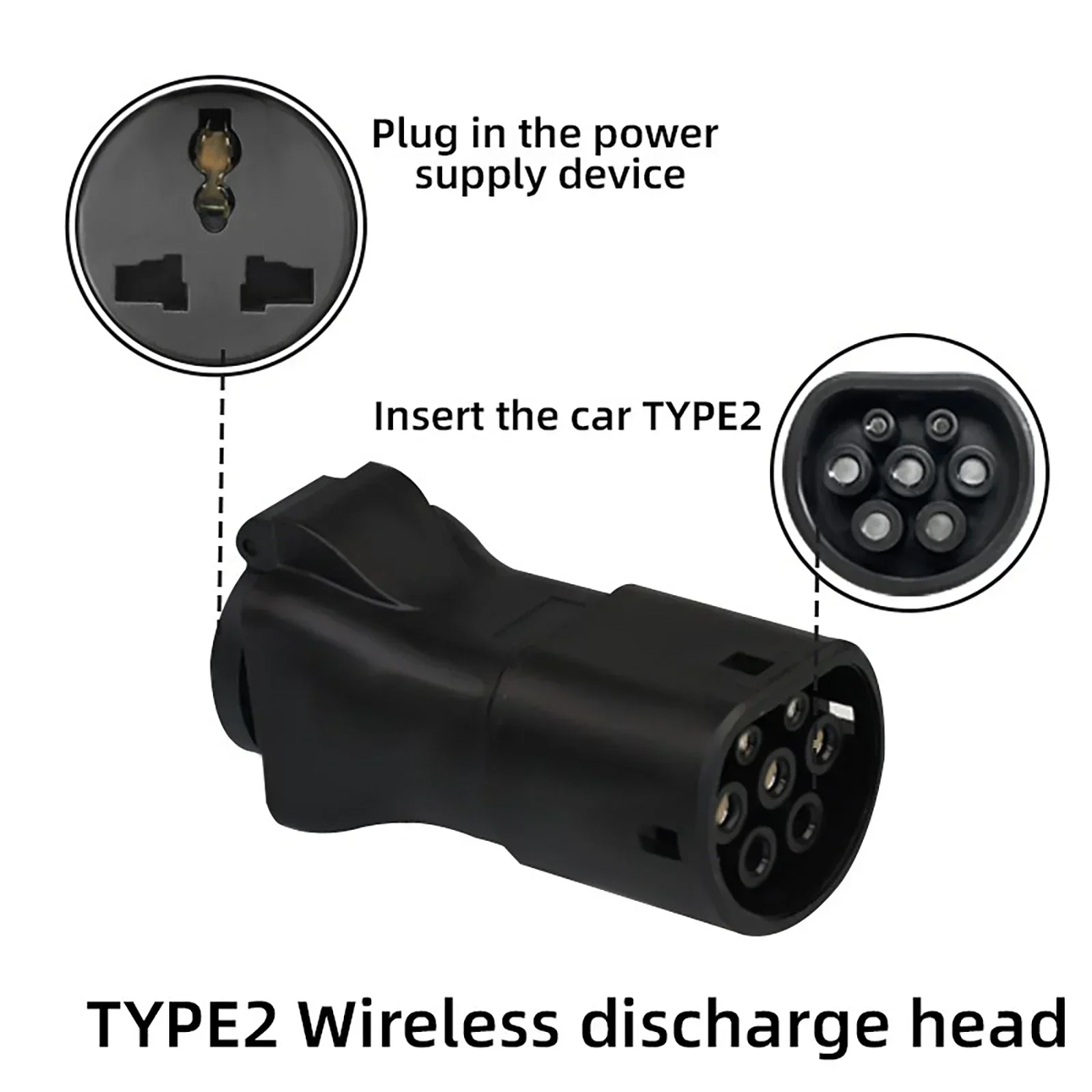 Adaptador de cable EV de descarga de coche hembra V2L Type2 para MG BYD KIA Hyundai Smart # 1 conector de vehículo ZEEKR (necesita soporte para automóvil V2L)