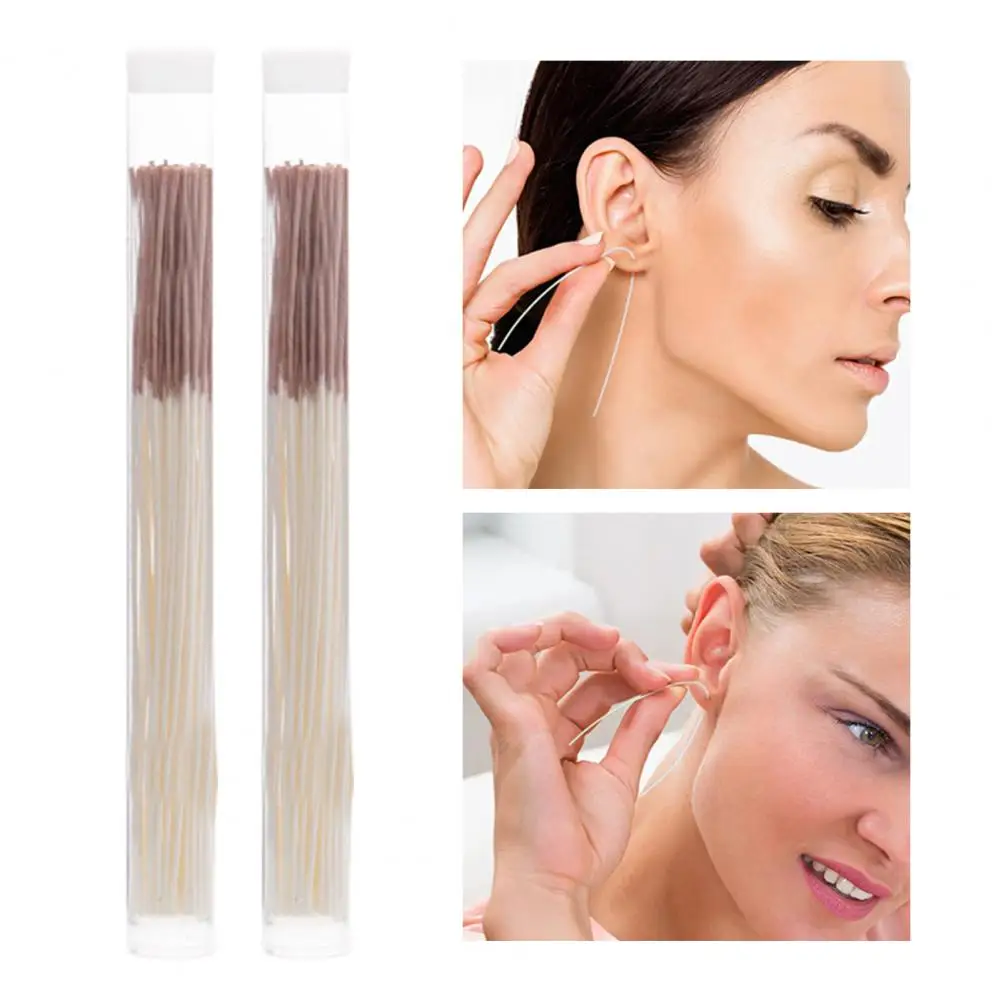 Professional ปลอดภัยผู้ใหญ่หูทําความสะอาดไหมขัดฟันที่มีสีสันเจาะ Aftercare ต่างหู Floss เครื่องมือความงาม