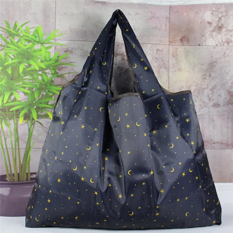 Bolsa de almacenamiento de compras plegable gruesa, bolsa de comestibles reutilizable de gran capacidad, bolso de hombro impermeable para supermercado ecológico
